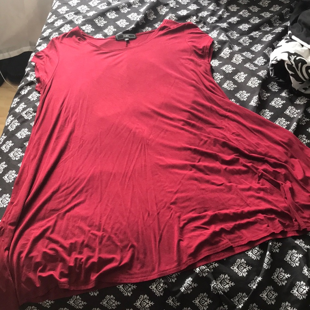 Red short flowy dress